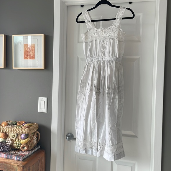 Antique Dresses & Skirts - Antique Edwardian cotton open crochet lace dress